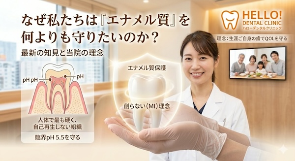 なぜ私たちは「エナメル質」を何よりも守りたいのか？最新の知見と当院の理念